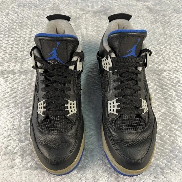 Men's Nike Air Jordan Retro 4 'Motorsport Alternate' 308497-006 Black Blue Sz 10 - Picture 1 of 12